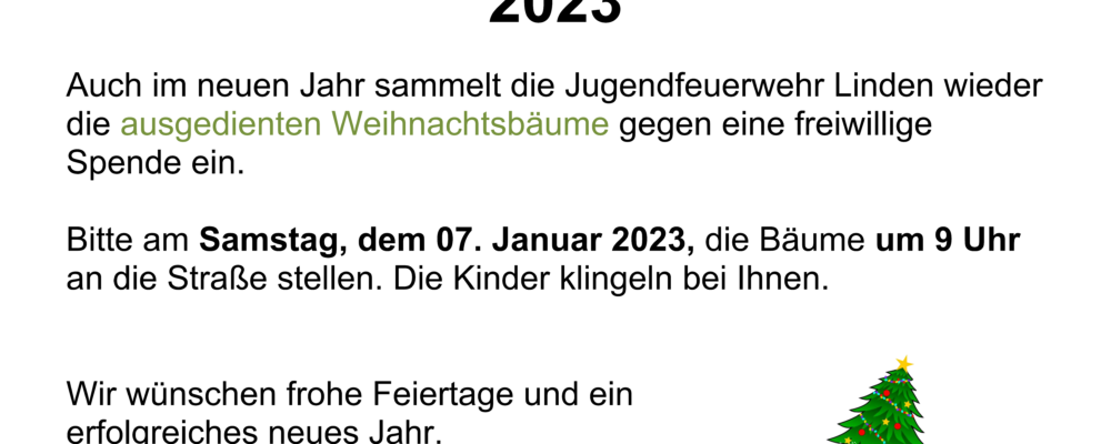 Abholung der Weihnachtsbäume 2023